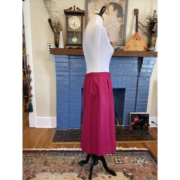 Vintage PENDLETON Virgin Wool Pencil Womens Skirt 12 Waist 30” Magenta Pink USA - Picture 5 of 14